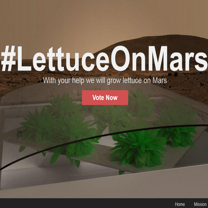 Growing lettuce on mars