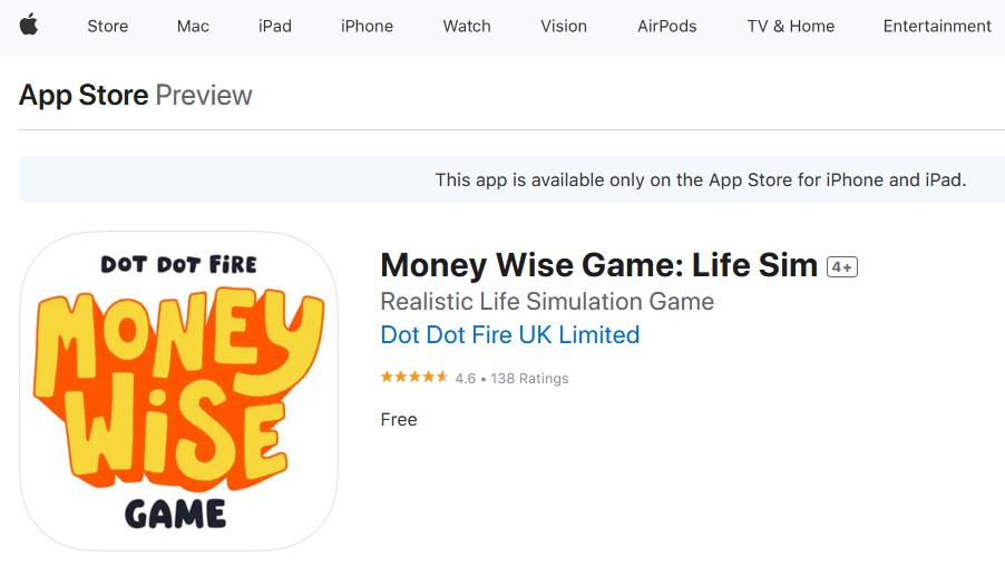 Financial literacy simulation game