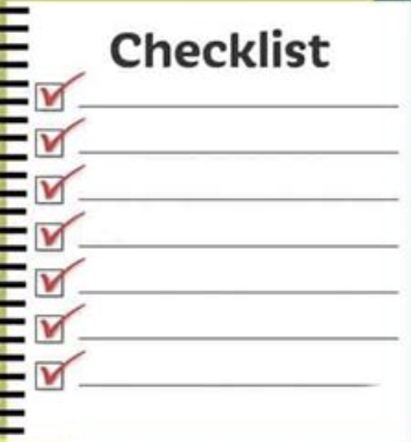 Check list for the IA report
