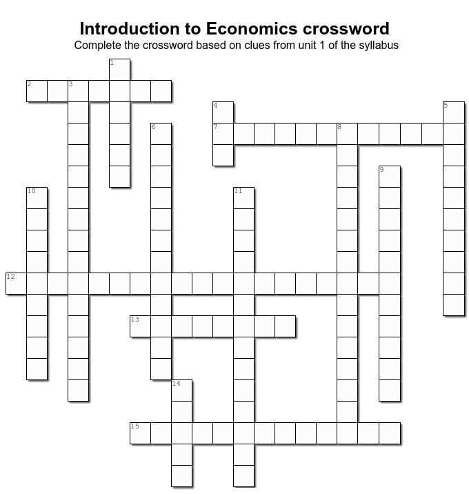 Unit 1: Crossword 