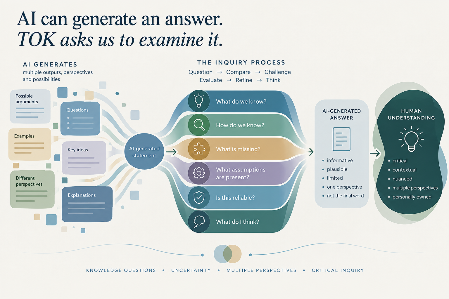 If AI can answer the question, what is left for the TOK student to think about?
