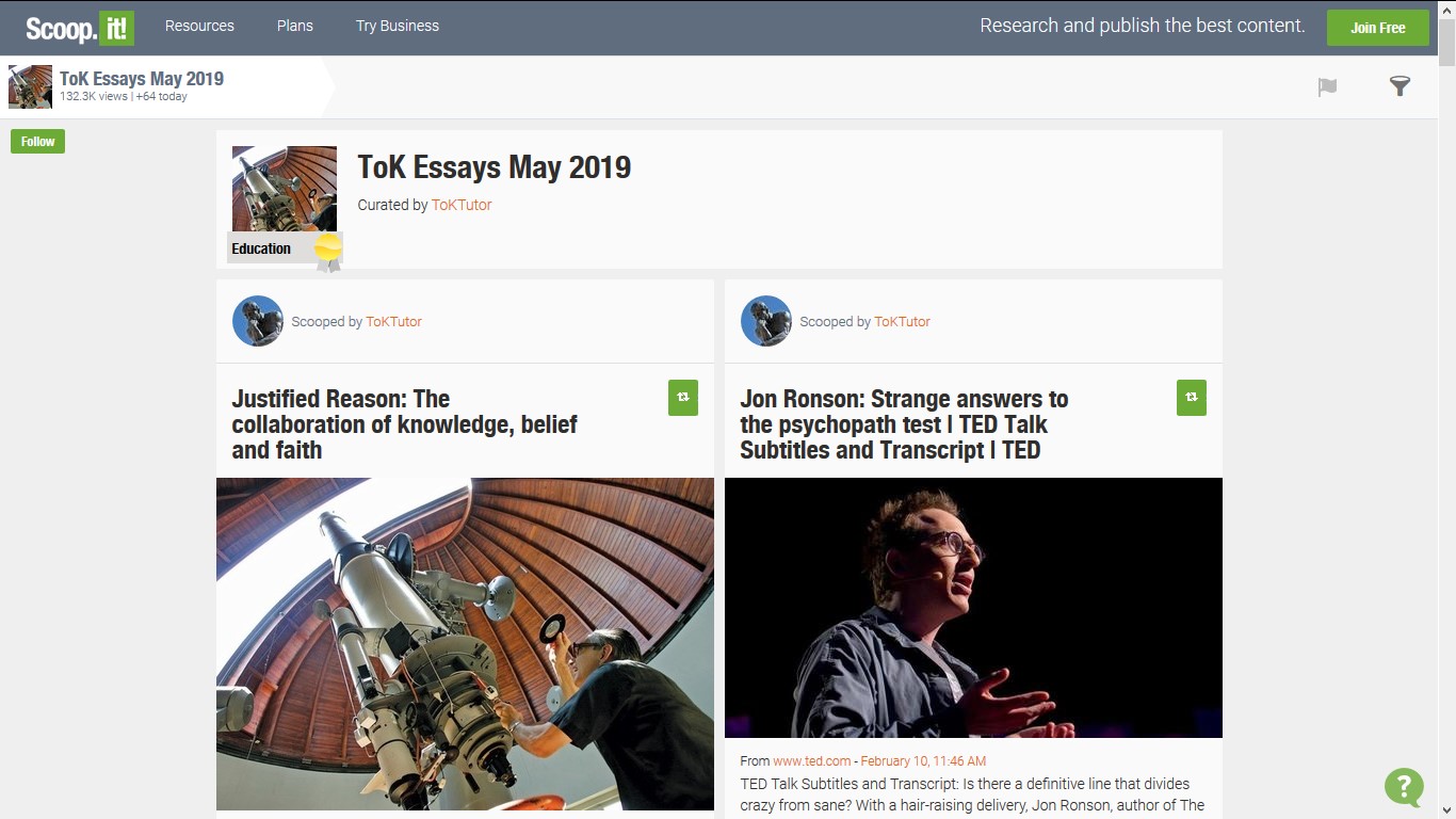 TOK Essays May 2019