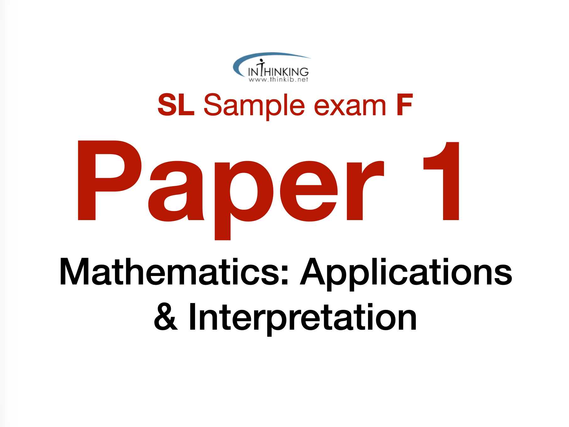 SL Exam paper 1F