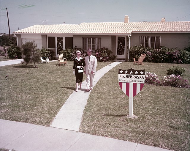 a) Suburban America in the 1950s