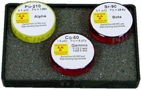 Laboratory radioactive sources, image retrieved from https://www.imagesco.com/geiger/radioactive-sources.html Laboratory radioactive sources, image retrieved from https://www.imagesco.com/geiger/radioactive-sources.html