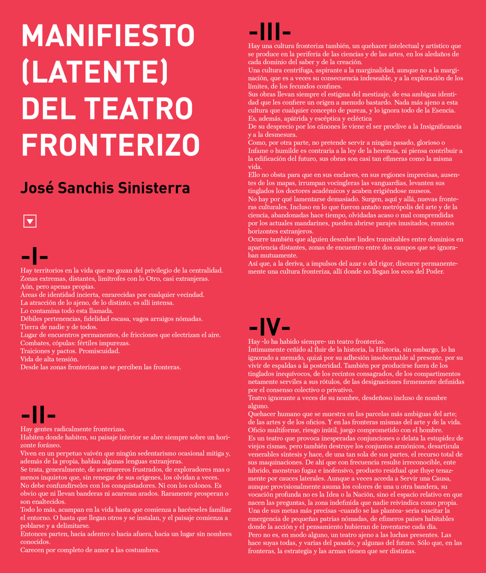 El Manifiesto... y los Planteamientos