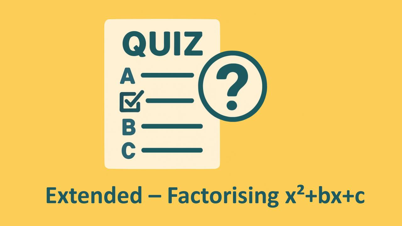 Factorising x²+bx+c